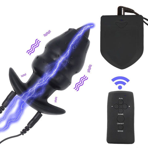 BDStyle Wireless Electric Shock Anal & Penis Plug with Electrostimulation - Penis Plugs