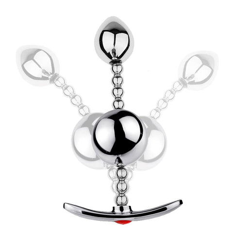 BDStyle Flexible Double Ball Steel Butt Plug Ergonomic Pleasure - Steel Sex Toys