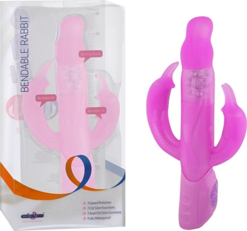 Seven Creations Bendable Rabbit Triple Vibrator with Flexible Design - - Rabbit Vibrators