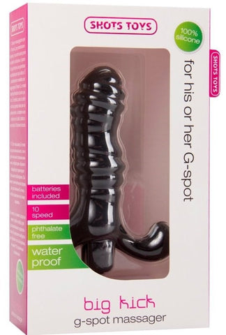 Shots Toys Big Kick G Spot or P Spot Massager Black Dual Purpose - G-Spot Vibrators
