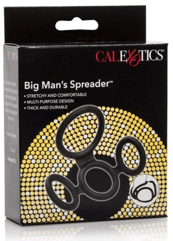California Exotics Big Mans Spreader Stretchy Cock Ring Four Point Design - Ball and Cock Toys