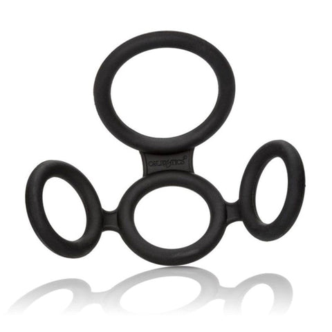 California Exotics Big Mans Spreader Stretchy Cock Ring Four Point Design - Ball and Cock Toys