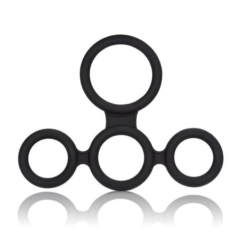 California Exotics Big Mans Spreader Stretchy Cock Ring Four Point Design - Ball and Cock Toys