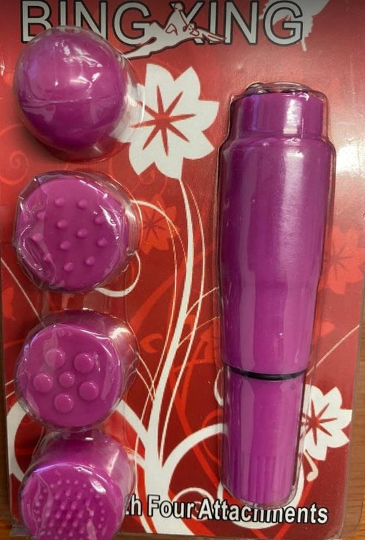 BDStyle Bing King Mini Vibe And Attachments Waterproof Travel Vibrator - - Mini & Slim Vibrators