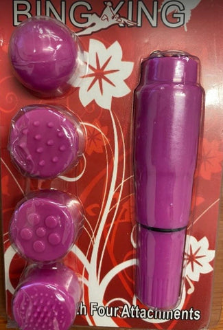 BDStyle Bing King Mini Vibe And Attachments Waterproof Travel Vibrator - Mini & Slim Vibrators