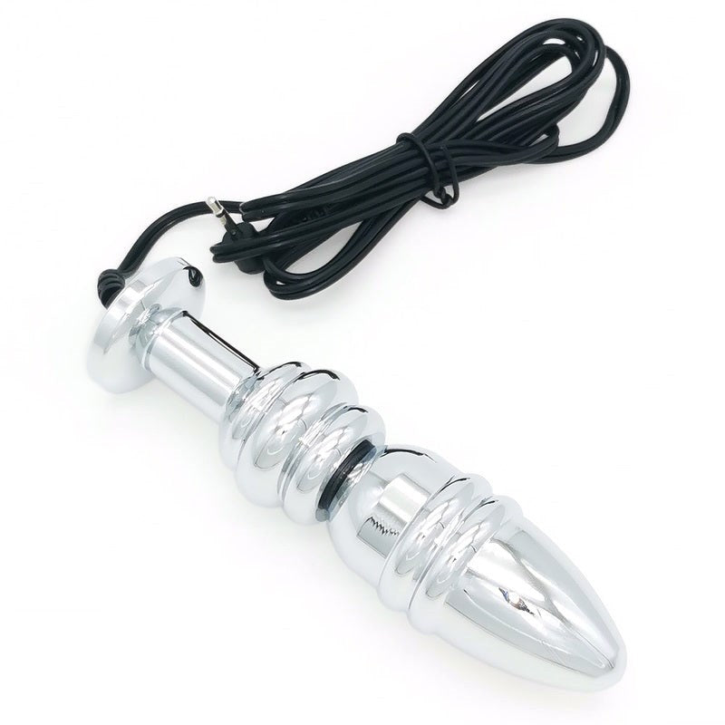 BDStyle Bipolar Metal Electric Shock Butt Plug M Electro Anal Stimulation - Electro Sex