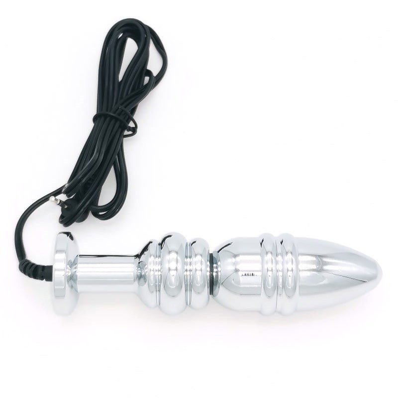 BDStyle Bipolar Metal Electric Shock Butt Plug M Electro Anal Stimulation - Electro Sex