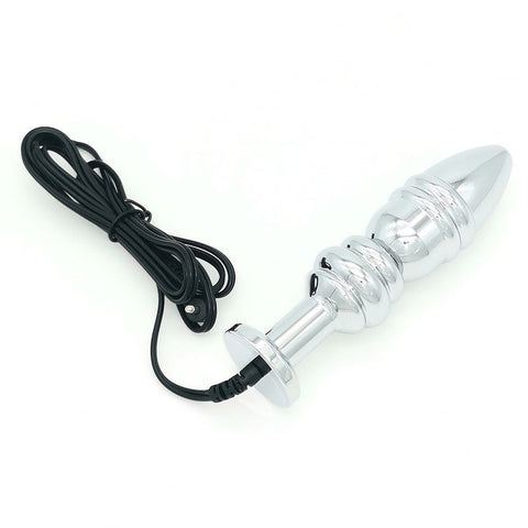 BDStyle Bipolar Metal Electric Shock Butt Plug M Electro Anal Stimulation - Electro Sex