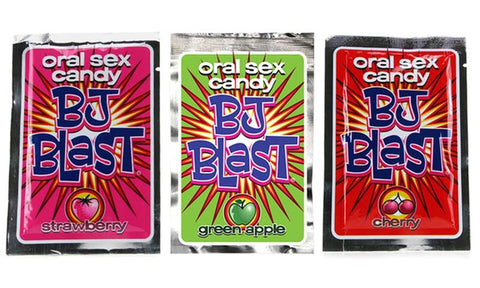 Pipedream 3 Pack BJ Blast Oral Sex Candy with Popping Crystal Sensation - Sex Games, Coupons and Tricks