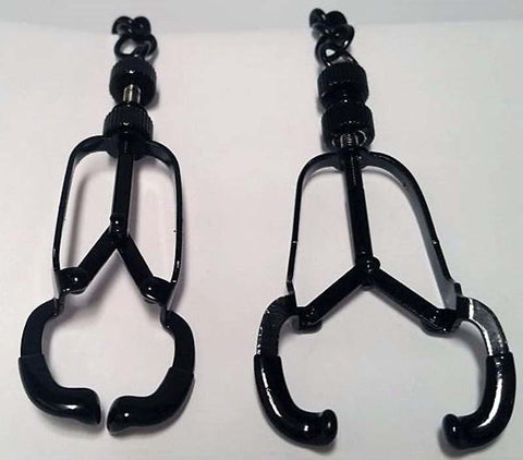 BDStyle Black Beetle Nipple Clamps with Adjustable Pressure Control - Breast and Nipple Toys