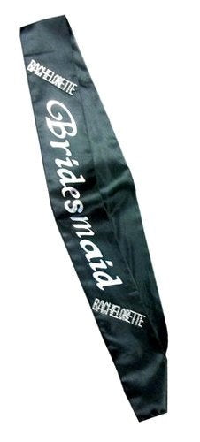 Pipedream Products Black Bridesmaid Sash Elegant Wedding Party Accessory - Bachelorette and Bucks