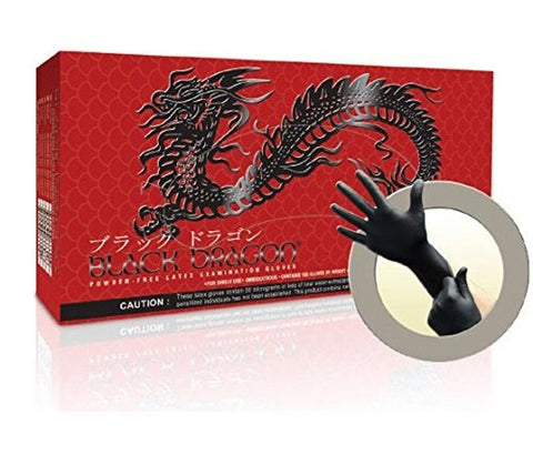 Ansell Black Dragon Powder Free Latex Examination Gloves Medium Professional - Dental and Clinical