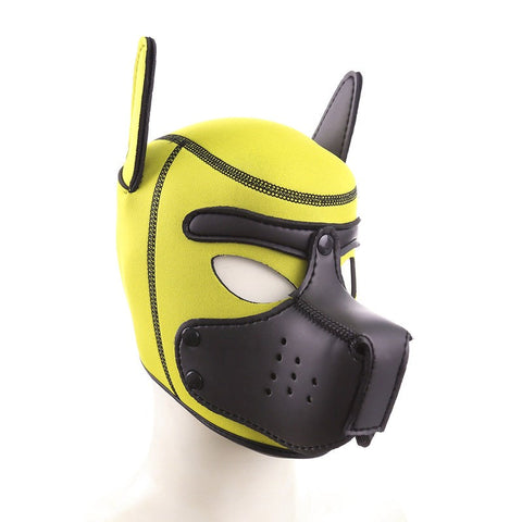 BDStyle Black Mouth Dog Hood Faux Leather Bondage Hood - Bondage Hoods