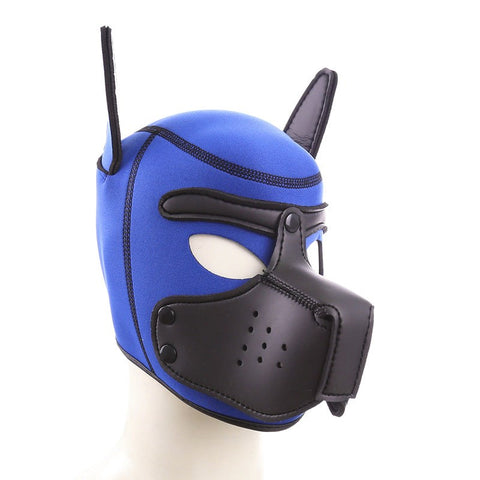 BDStyle Black Mouth Dog Hood Faux Leather Bondage Hood - Bondage Hoods