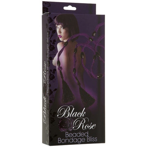 Doc Johnson Black Rose Multi Position Beaded Rope - Cuffs and Restraints