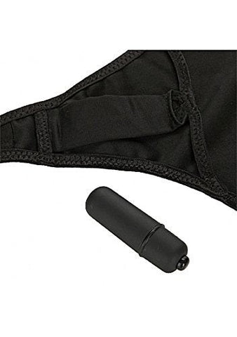 Doc Johnson Black Rose Secret Garden Vibrating Panty with Bullet Vibrator - Clit Ticklers and Pulsators