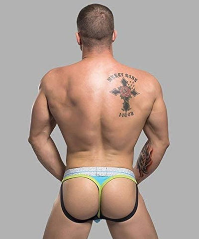 Andrew Christian Blow! Show It Jock Thong Aqua with Show It Enhancement - Jocks and G-Strings