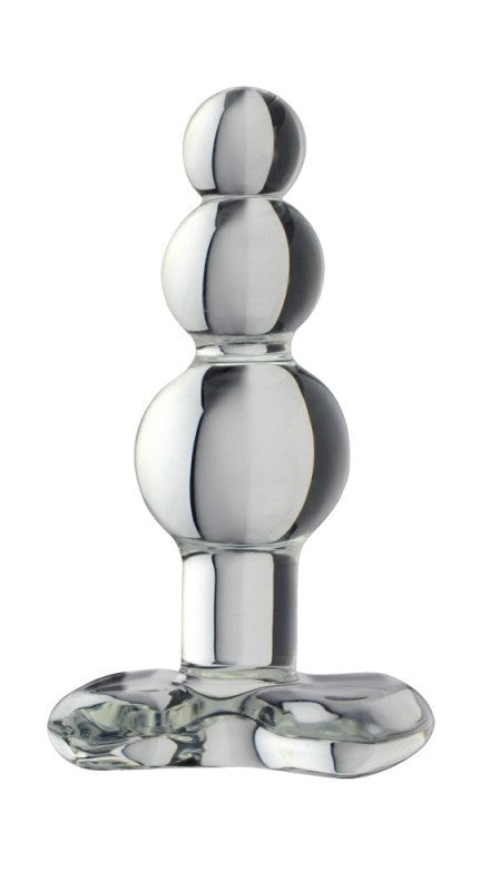 Spartacus Enterprises Blown Beaded Plug Clear Hand Blown Glass Butt Plug - - Glass Sex Toys
