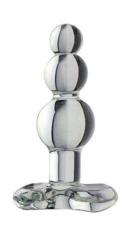 Spartacus Enterprises Blown Beaded Plug Clear Hand Blown Glass Butt Plug - Glass Sex Toys
