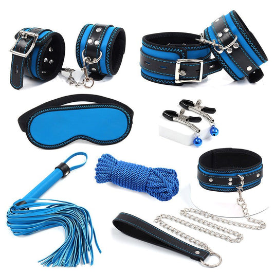 Blue Bondage Kit 7-piece Set CRings That Last - - Bondage Kits