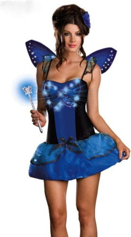Dream Girl Lingerie Whimsical Blue Butterfly Costume with Adjustable Wings - Fancy Dress Ups