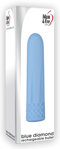 Adam & Eve Blue Diamond Rechargeable Vibrating Bullet with 10 Modes - Bullet Vibrators