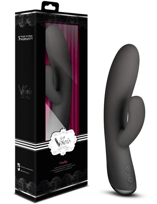 Blush Novelties Cecilia Dual Stimulation Rabbit Vibrator with 7 Patterns - - Rabbit Vibrators