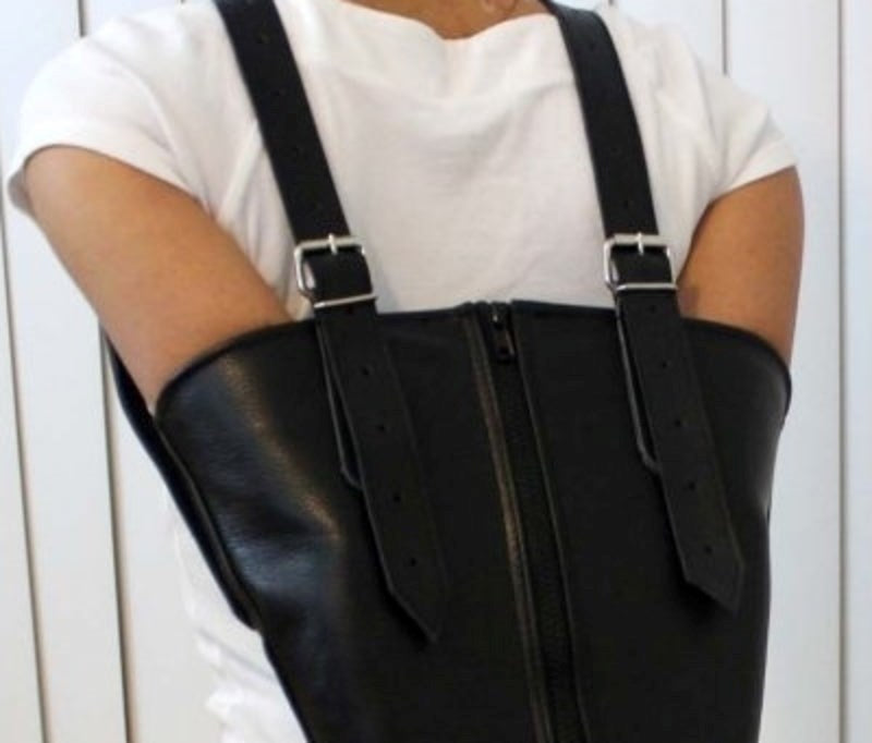Bondage Leather Arm Binder Daily Cock Ring Deal - - Cuffs And Restraints