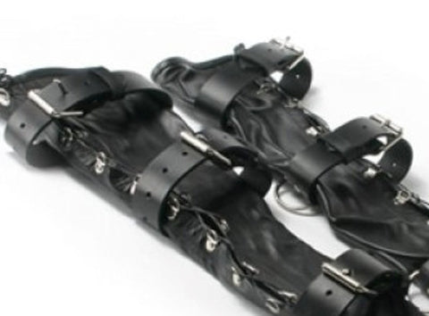 BDStyle Bondage Leather Opera Gloves with Adjustable D Ring Restraints - Wigs and Gloves