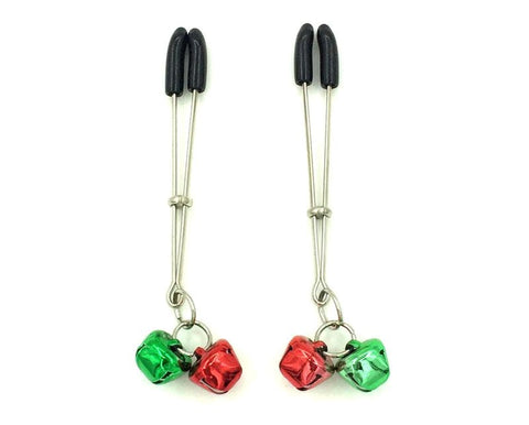 BDStyle Bondage Nipple Clamps with Two Bells Adjustable Pressure - Breast and Nipple Toys