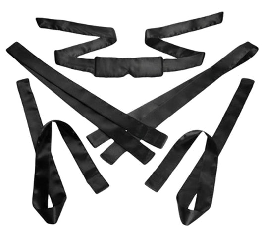 Bordeaux 5 Piece Satin Bondage Set All Fit Cock Rings - - Bondage Kits