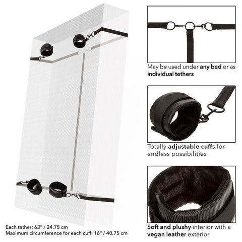 California Exotics Boundless Bondage Play Bed Restraint with Adjustable Cuffs - Cuffs and Restraints