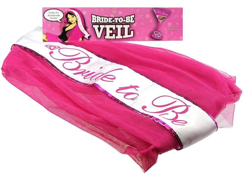 Little Genie Bride to Be Veil Pink Bachelorette Party Accessory - - Bachelorette and Bucks