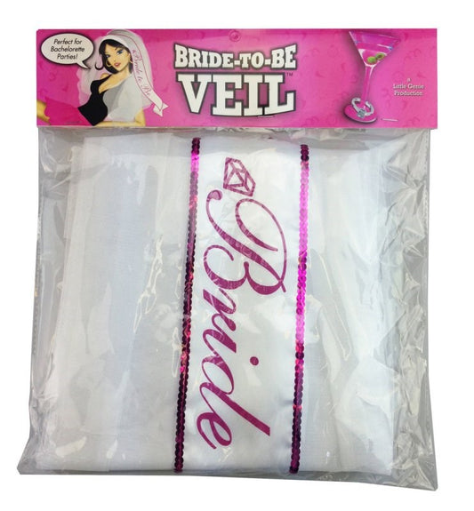 Little Genie Bride To Be Veil White and Pink with Secure Comb Attachment - - Fancy Dress Ups