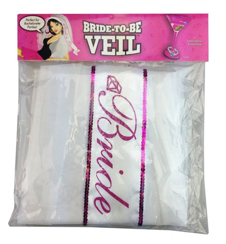 Little Genie Bride To Be Veil White and Pink with Secure Comb Attachment - Fancy Dress Ups
