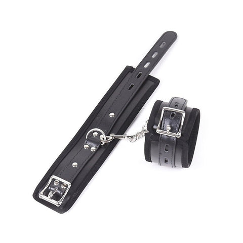 BDStyle Buckler Faux Leather Cuffs With Chain Adjustable Restraint System - Cuffs and Restraints