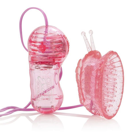 California Exotics Butterfly Womens Clitoral Pump with Vibrating Suction - Nipple and Clit Clamps