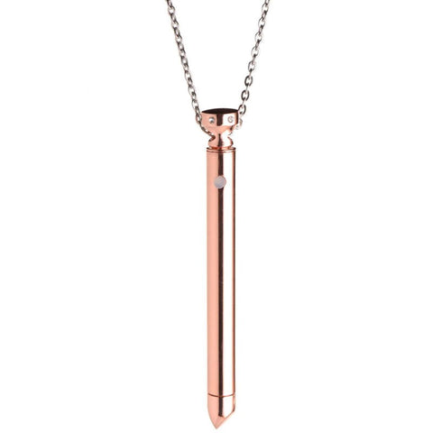 Sensual Allure Charmed 7X Vibrating Necklace Rose Gold Discreet Wearable - Luxury Sex Toys