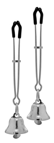Chimera Nipple Clamps With Bells Silver Adjustable Pressure Control - Nipple and Clit Clamps