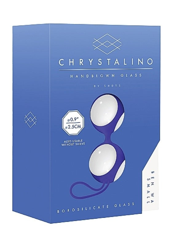 Shots Toys Chrystalino Ben Wa Small White Premium Glass Kegel Trainers - - Glass Sex Toys