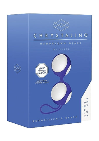 Shots Toys Chrystalino Ben Wa Small White Premium Glass Kegel Trainers - Glass Sex Toys