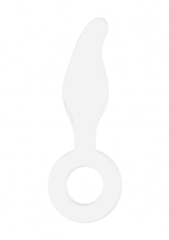 Shots Toys Chrystalino Gripper White Glass Dildo with Textured Handle - - Glass Sex Toys