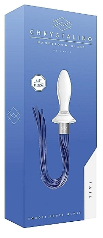 Shots Toys Chrystalino Tail White Glass Anal Plug with Temperature Play - - Glass Sex Toys