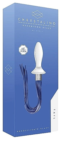 Shots Toys Chrystalino Tail White Glass Anal Plug with Temperature Play - Glass Sex Toys