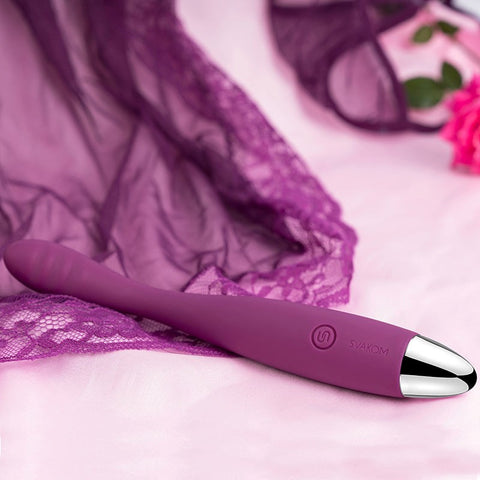 Svakom Cici Slim Flexible Head G Spot Vibrator with Ribbed Texture - Waterproof Vibrators