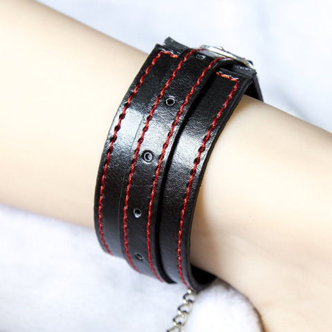 BDStyle Class Single Rivet Adjustable BDSM Cuffs - Cuffs and Restraints