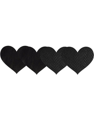 Xgen Products Classic Black Hearts Self Adhesive Nipple Pasties - Wigs and Gloves