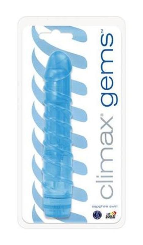 Topco Climax Gems Sapphire Swirl Flexible Shaft Vibrator with Ridges - - G-Spot Vibrators
