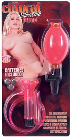 Clitoral Vibrating Pump Clear Pink with Batteries - Pussy And Clit Toys