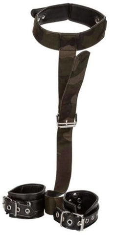 California Exotics Colt Camo BDSM Play Collar and Cuffs with Heavy Duty Chains - Cuffs and Restraints